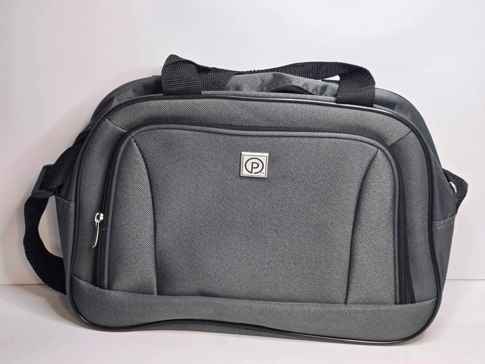 Protégé Nylon Travel & Laptop Tote Bag – 15” x 12” Gray Carry‑On Work & Gym Bag